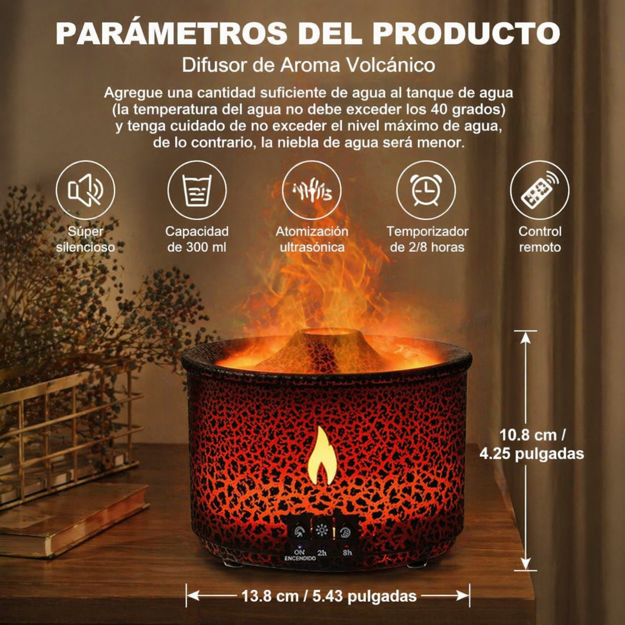 Volcano Vibe™ Humidificador Con Forma De Volcán